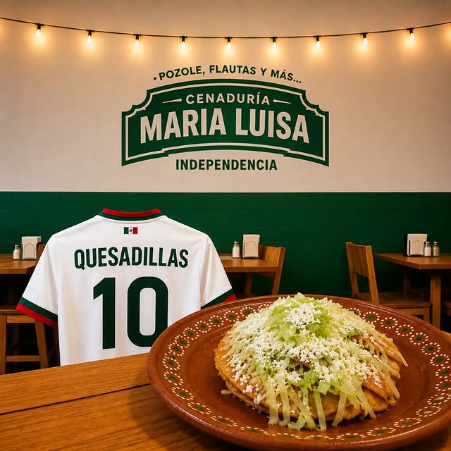 Quesadillas fritas en el interior de la cenaduría
